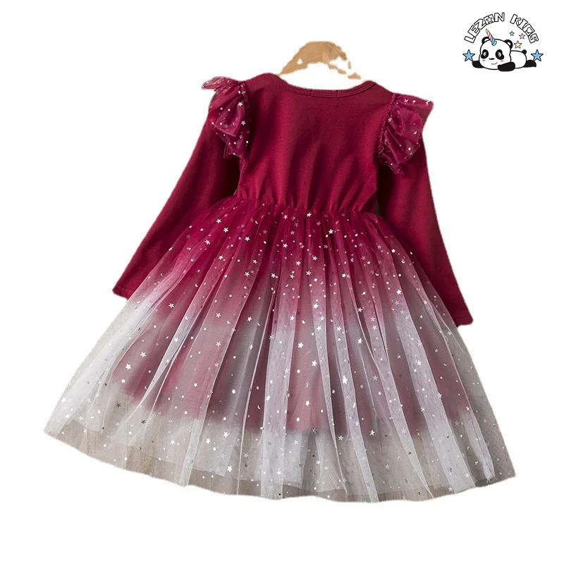 LEZONKIDS - Customizable New Fashion Long Sleeve Children Girldress Latest Style Fashion Frock Design Children Girl Dress
